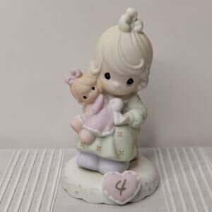 Precious Moments1994 Growing in Grace Age 4 Porcelain Bisque Blond Girl Figurine